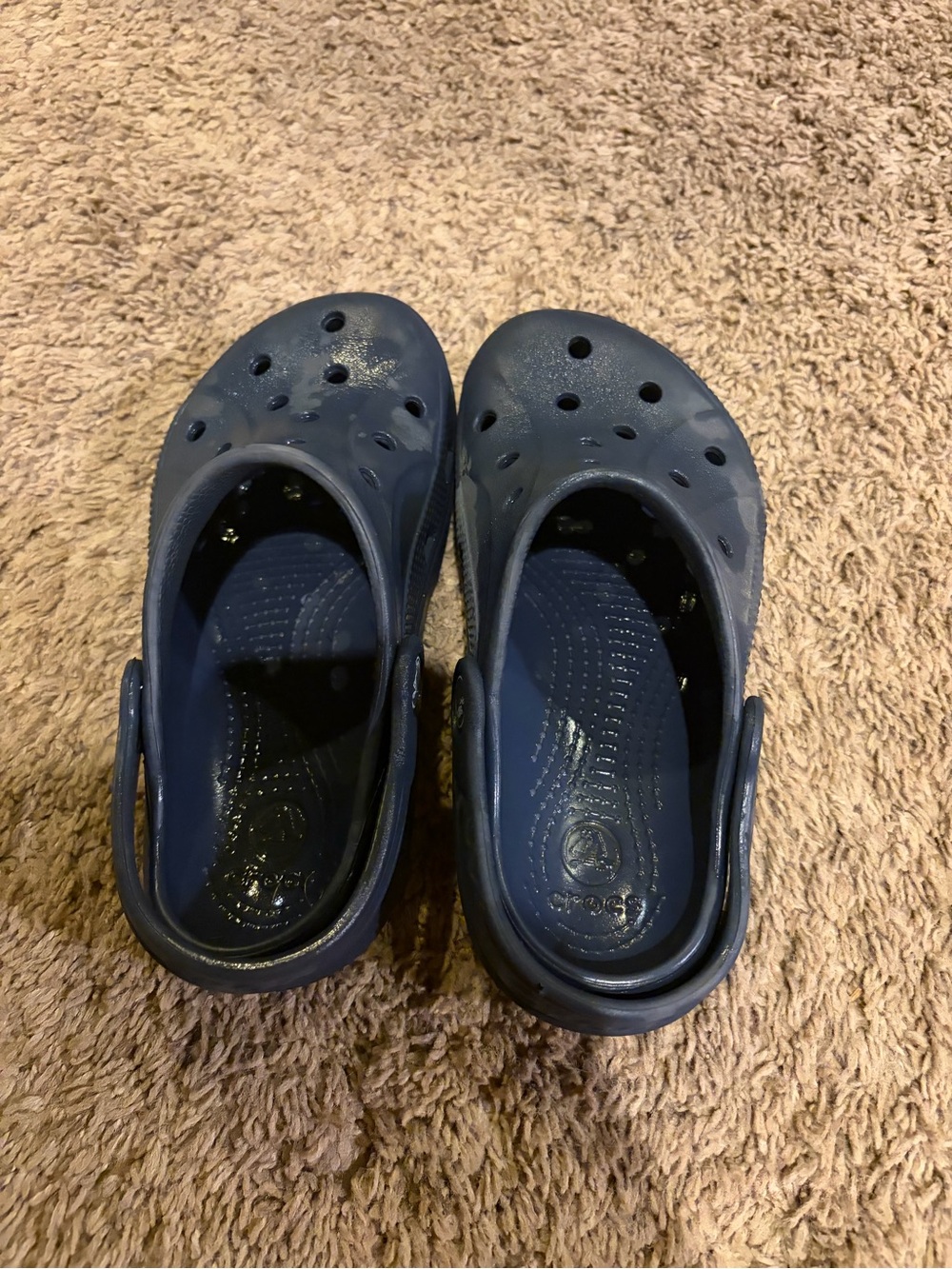 CROCS Kids Navy Blue Classic Clog with Heel Strap